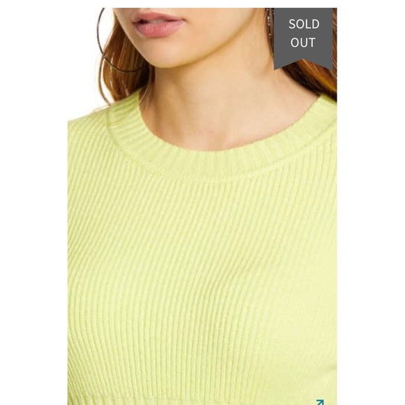 4SI3NNA Neon Ribbed Crop Crewneck Sweater - Picture 5 of 8